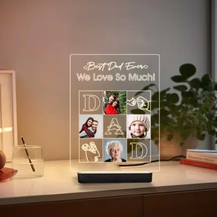 Lámpara Familiar de Mesa Personalizada – Regalo Original y Creativo para Recuerdos